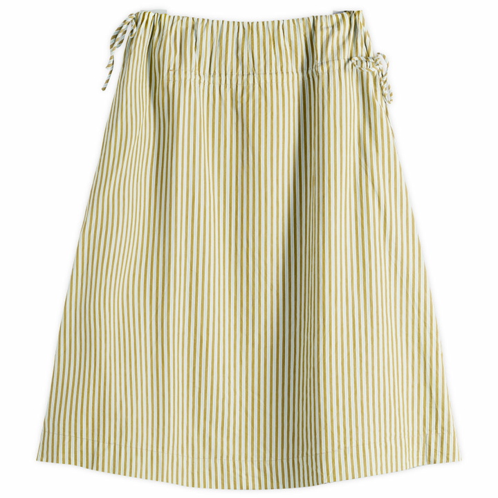 Photo: Damson Madder Women's Caspia Volume Midi Skirt in Basil