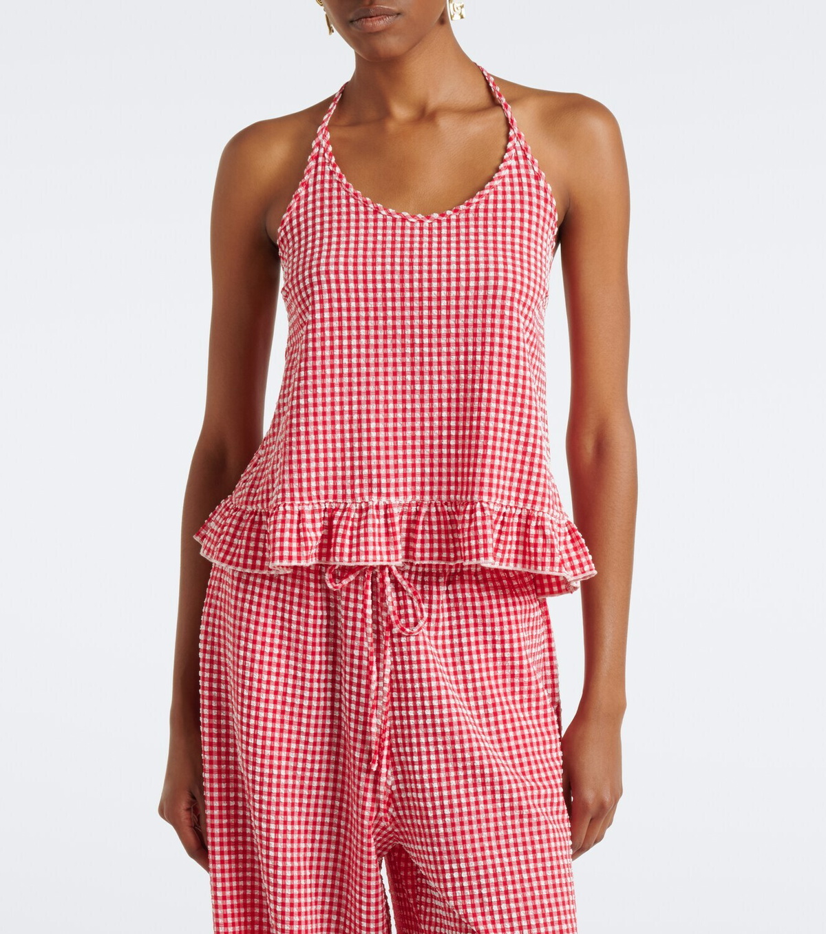 Montce Brooklyn gingham halterneck top