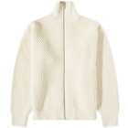 Jil Sander Men's Full Zip Knit in Natural