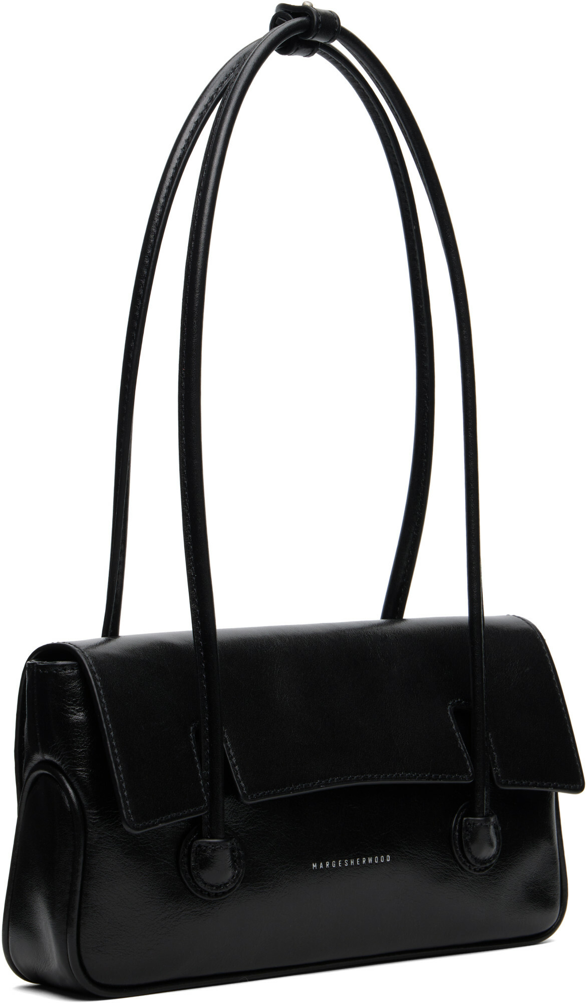 MARGESHERWOOD Black Flap Small Bag