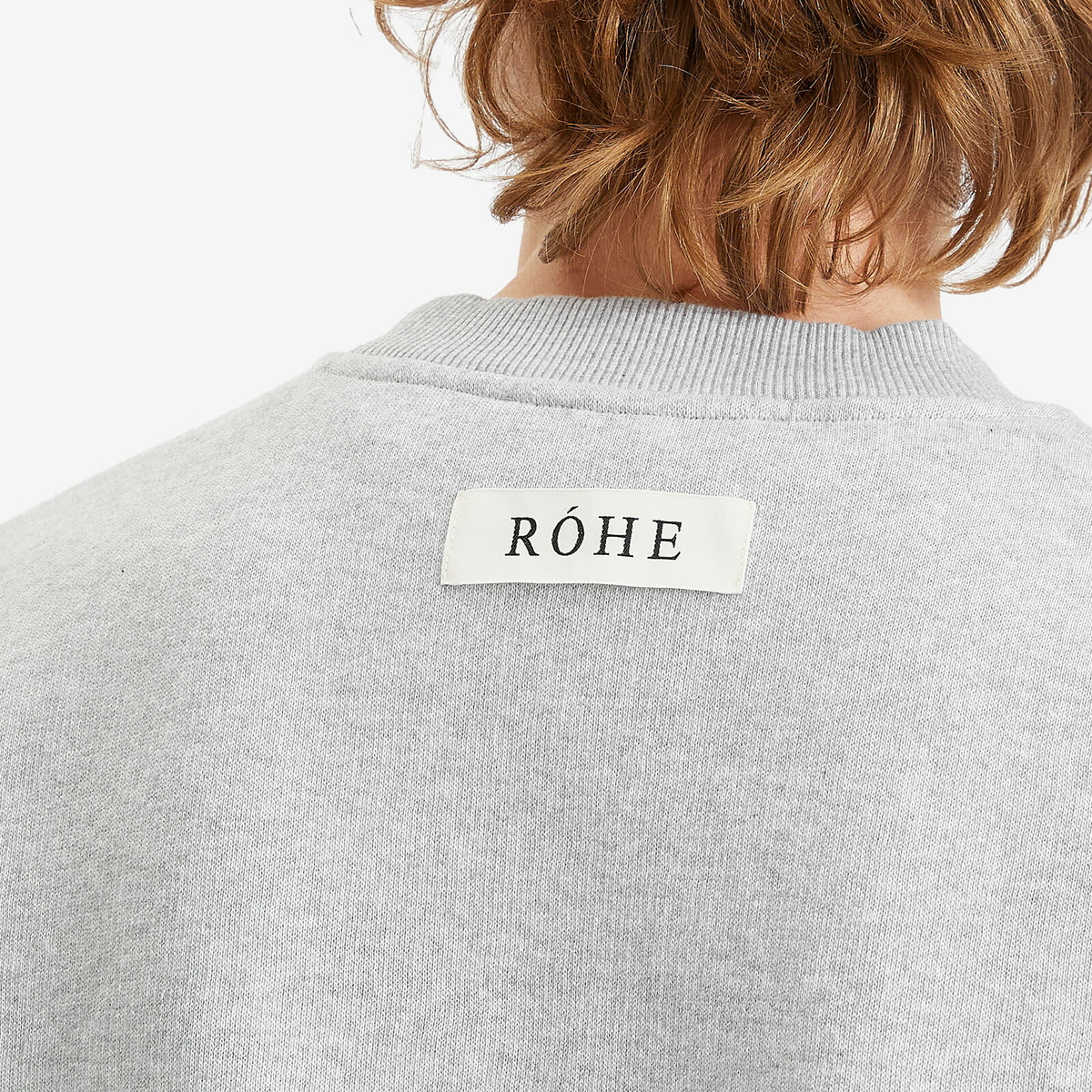 Róhe Men's Logo Sweatshirt in Mid Grey Melange
