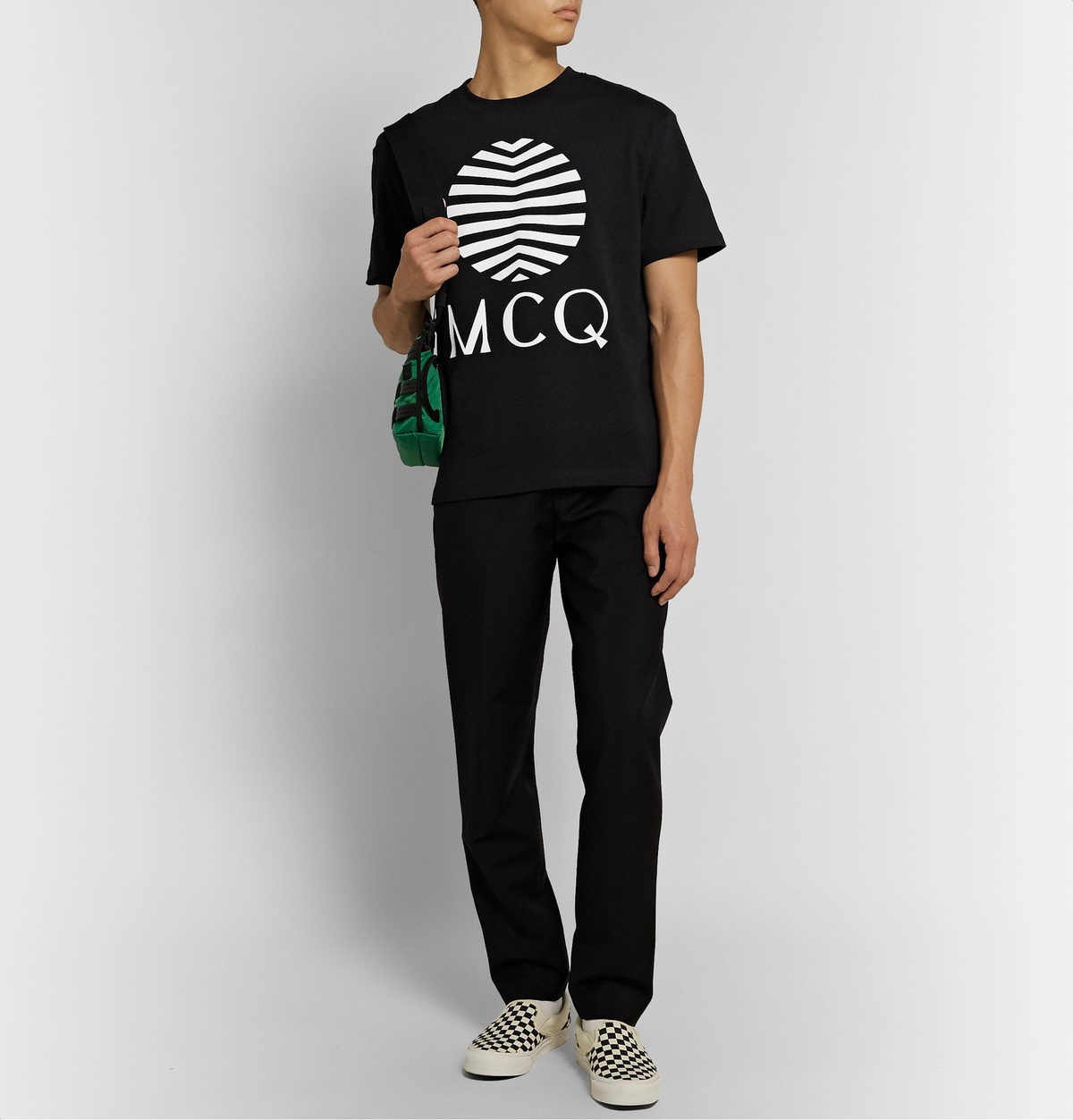 McQ Alexander McQueen - Printed Cotton-Jersey T-Shirt - Black McQ