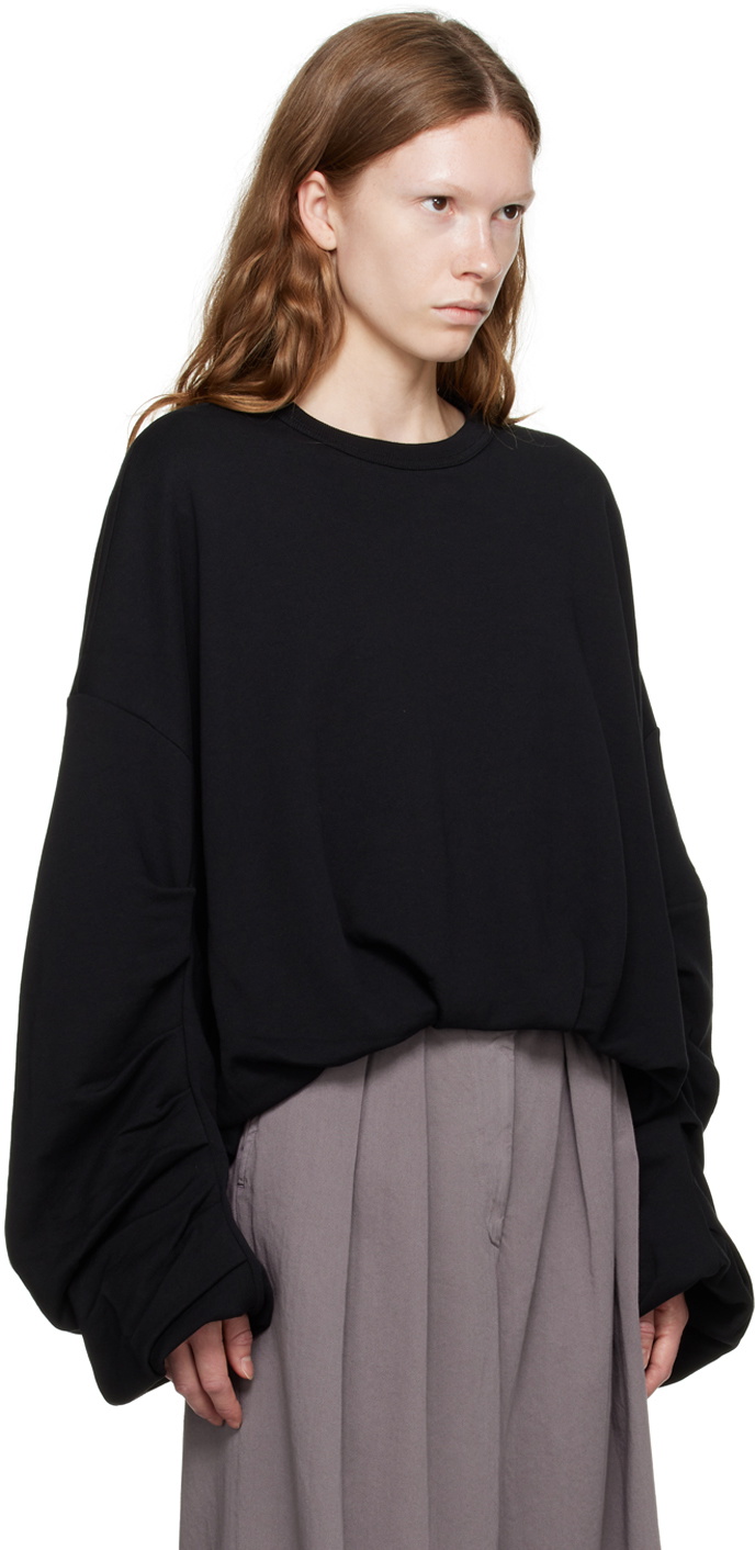 Dries Van Noten Black Draped Sweatshirt Dries Van Noten