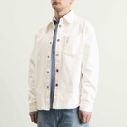 AMI Paris Men's Ami De Coeur Light Denim Overshirt in Blanc Creme