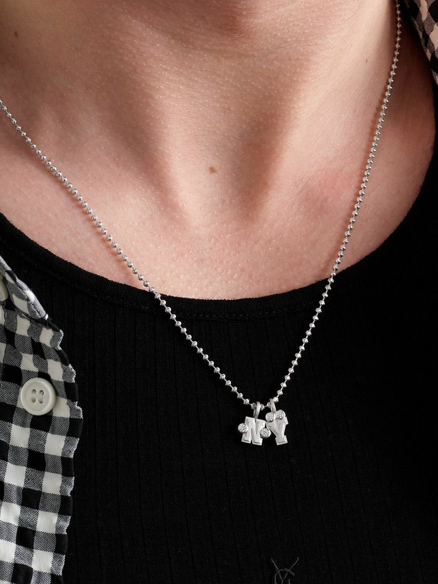 Photo: Greg Yuna - Sÿlver Babÿ Umlaut NY Initial Sterling Silver Diamond Pendant Necklace