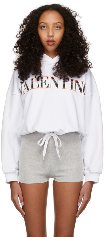 Photo: Valentino White Embroidered Logo Sweatshirt