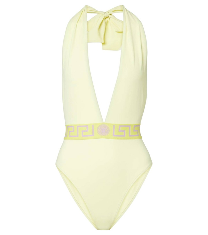 Photo: Versace Greca halterneck swimsuit