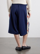 KAPITAL - Kome-Kome Straight-Leg Satin-Jersey Shorts - Blue
