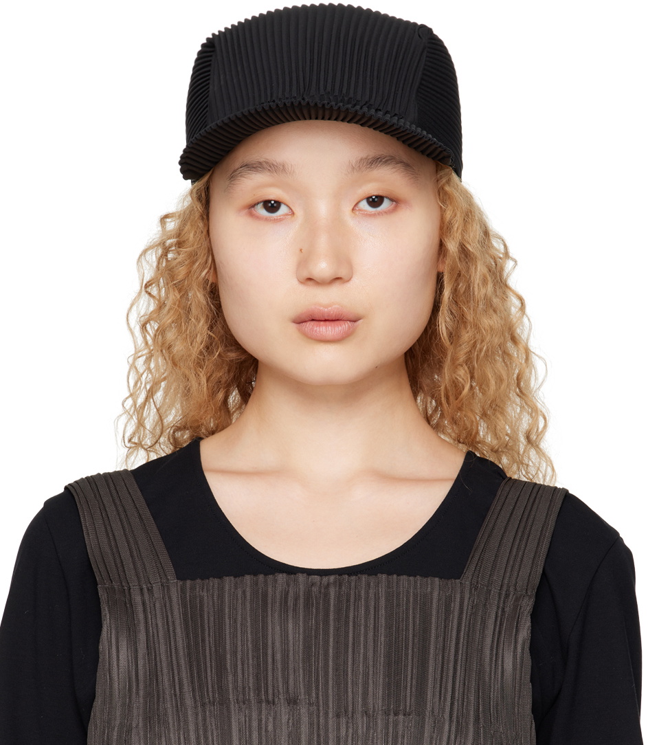 Pleats Please Issey Miyake Black Pleats Cap Pleats Please Issey Miyake