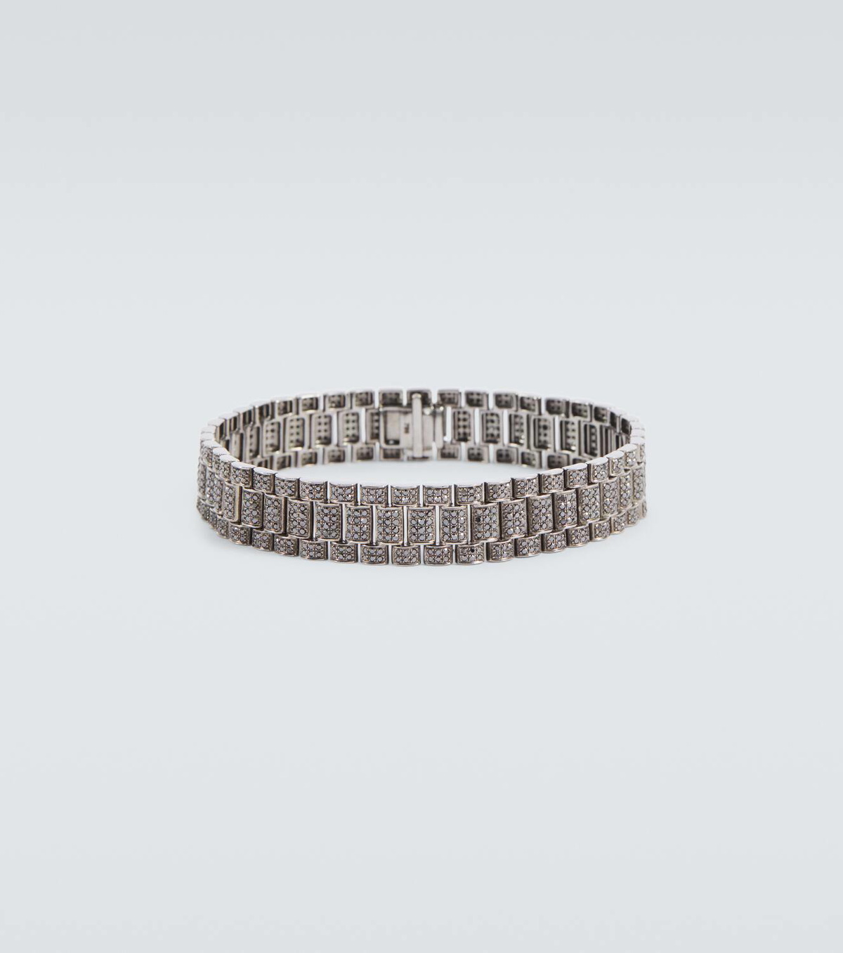 Shay Jewelry Rail Link 18kt black gold bracelet with diamonds