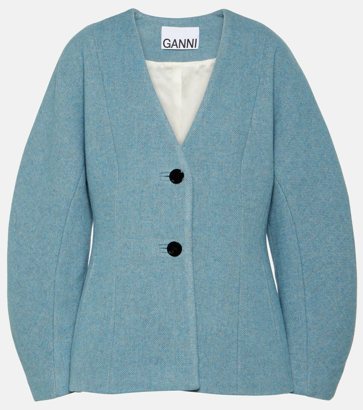 Ganni Wool-blend twill blazer GANNI