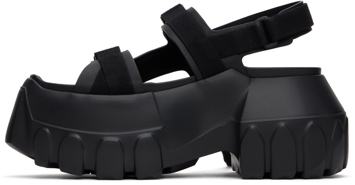 Rick Owens Black Hollywood Mega Tractor Heeled Sandals Rick Owens