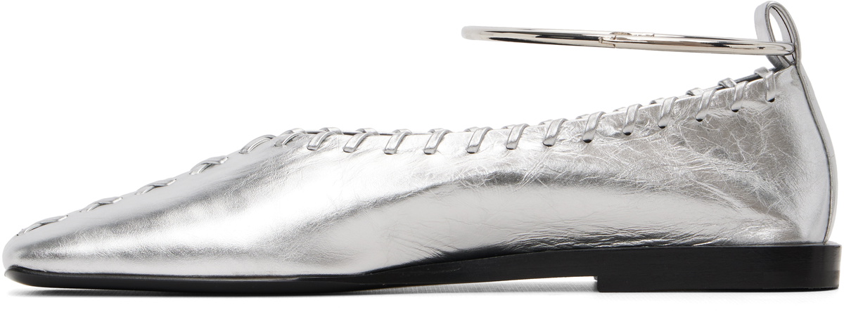 Jil Sander Silver Ring Ballerina Flats