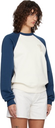 AMI Paris Off-White & Navy Cotton Knitted Ami de Coeur Sweatshirt