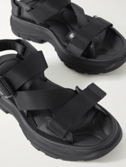 Alexander McQueen - Webbing-Trimmed Leather Sandals - Black