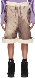 Charlie Constantinou Brown Fleece-Lined Shorts