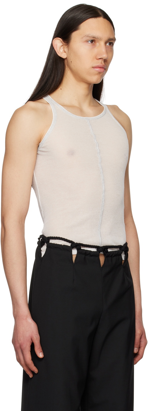 Dion Lee White Semi-Sheer Tank Top