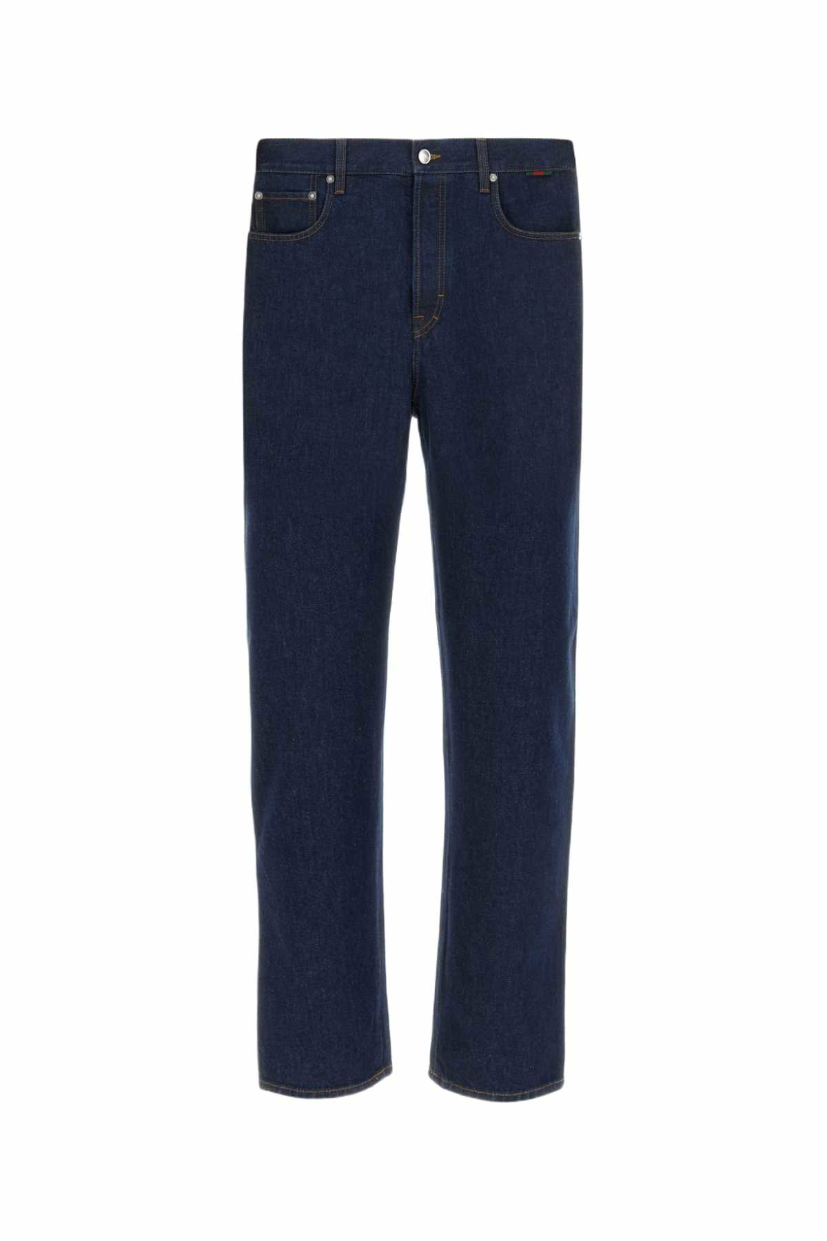 VIP【関税送料無料】希少 GUCCI DARK BLUE COTTON DENIM JEANS Gucci Jeans Blue Mens Gucci