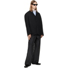 Jil Sander Gray Wool Chevron Jacket