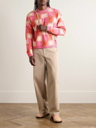 Acne Studios - Klock Logo-Appliquéd Jacquard-Knit Wool-Blend Sweater - Pink