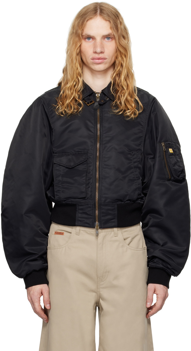 Martine Rose Black Shrunken Bomber Jacket Martine Rose