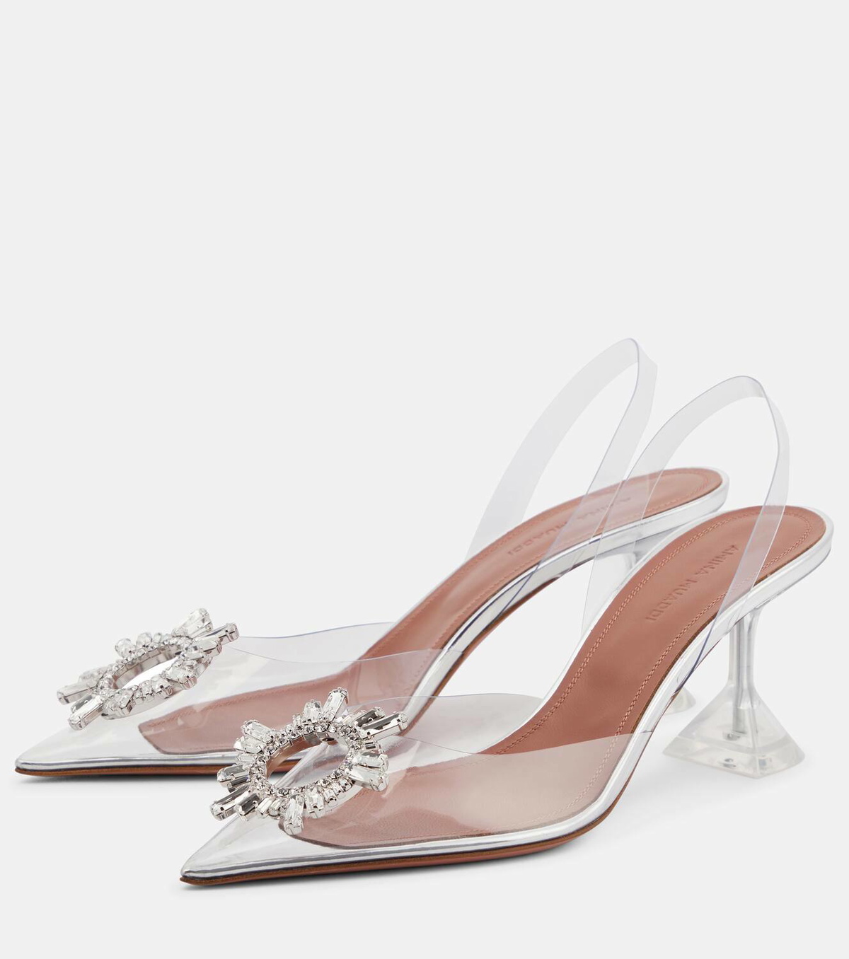 Amina Muaddi Begum embellished PVC slingback pumps