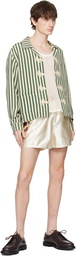 Bode Green & Off-White Soda Stripe Trillium Shirt