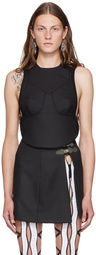 Sinéad O’Dwyer Black Wool Tank Top