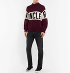 Moncler - Logo-Intarsia Virgin Wool Sweater - Burgundy