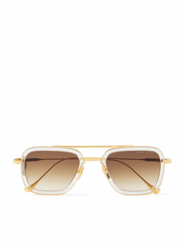 Photo: DITA - Aviator-Style Gold-Tone and Acetate Sunglasses