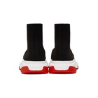 Balenciaga Black and Red Speed Sneakers