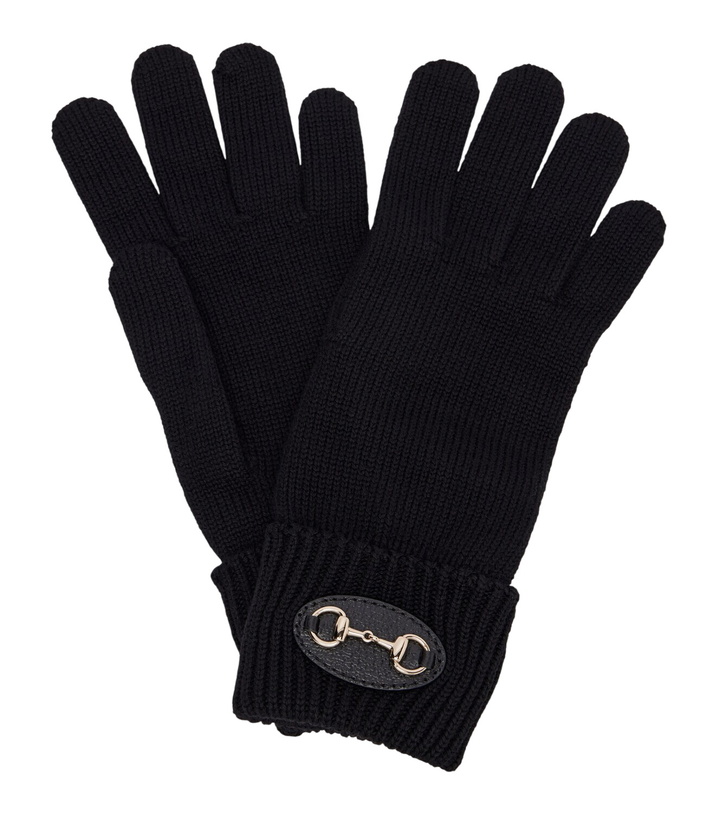 Photo: Gucci Horsebit ribbed-knit wool gloves