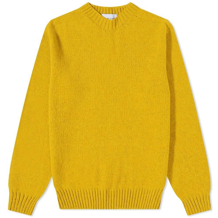 Photo: Country Of Origin Men's Supersoft Seamless Crew Knit in Old Gold