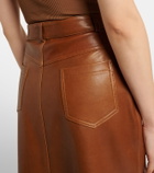 Nour Hammour Ghalia leather pencil skirt