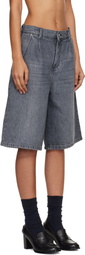 mfpen Gray Rivet Denim Shorts