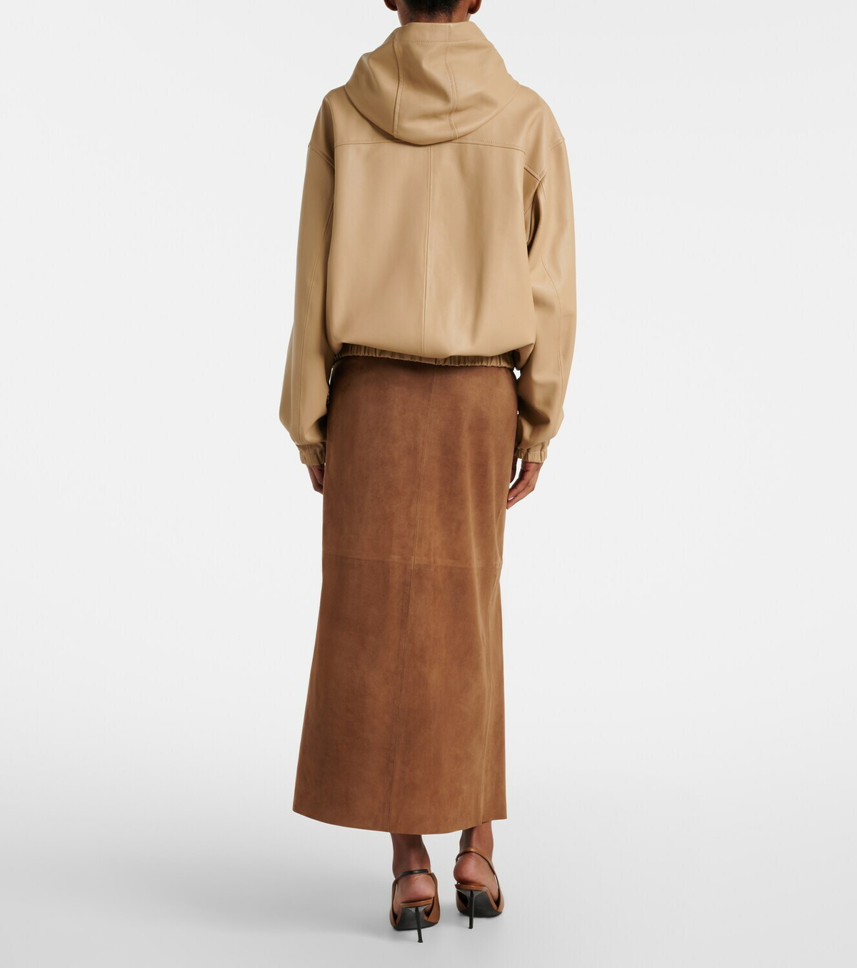 Nour Hammour Leather wrap skirt