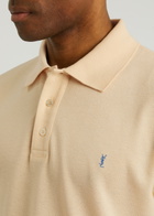 Saint Laurent Logo-embroidered Piqué Cotton-blend Polo Shirt Yellow
