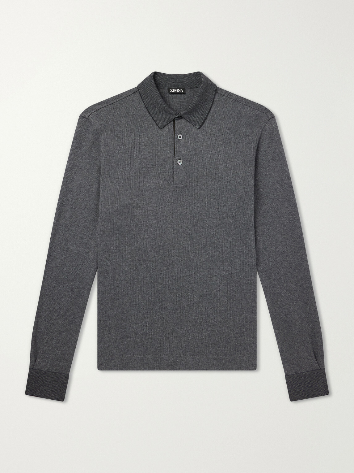 Zegna - Cotton Polo Shirt - Gray