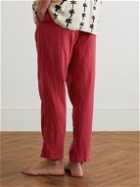 Desmond & Dempsey - Linen Pyjama Trousers - Red