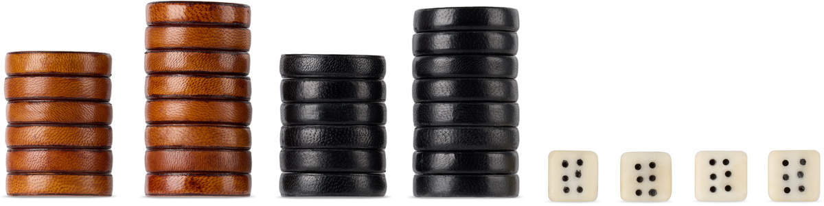 The Conran Shop Black & Brown Tavla Leather Backgammon Set