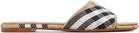 Burberry Tan Check Sloane Slides