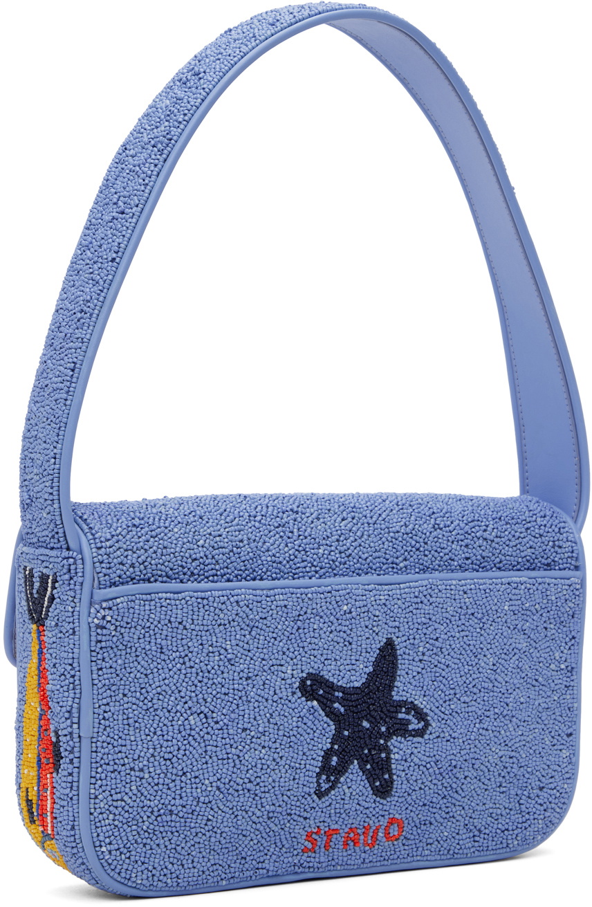 ショルダーバッグ・ポシェット STAUD  Beaded Shoulder Bag - Staud - Synthetic - Blue Staud Tommy Beaded Shoulder Bag - Synthetic - Blue | ModeSens