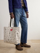 Human Made - Logo-Embroidered Printed Cotton-Corduroy Tote Bag - White
