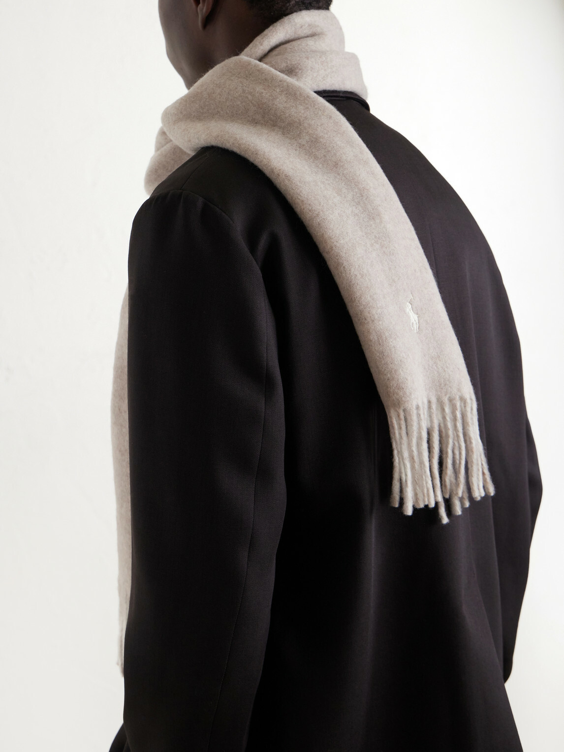 Polo Ralph Lauren - Fringed Logo-Embroidered Reversible Recycled Wool and Nylon-Blend Scarf