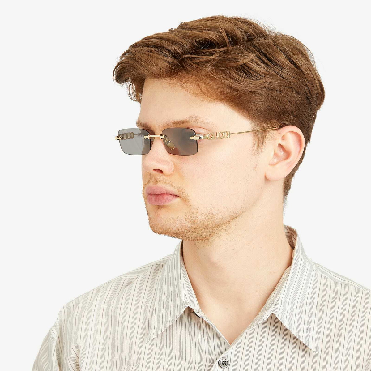 Gucci GG1808S Sunglasses in Gold/Grey 