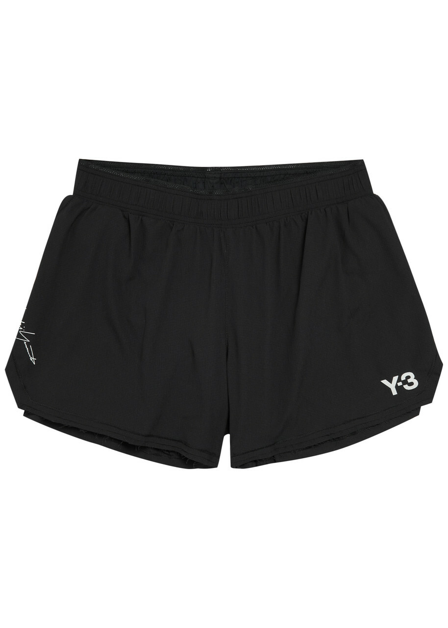 Y-3 Logo Stretch-polyamide Running Shorts Black