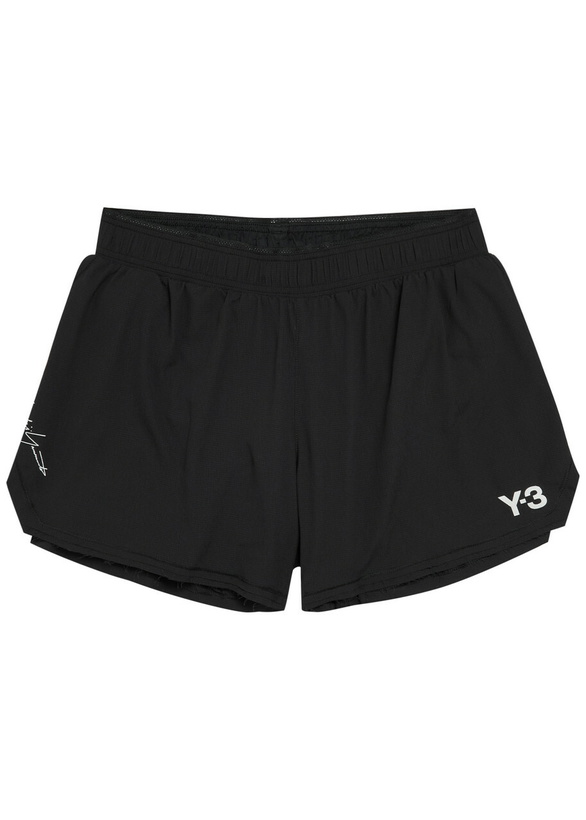Photo: Y-3 Logo Stretch-polyamide Running Shorts Black