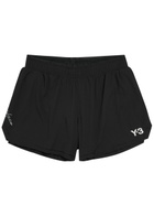 Y-3 Logo Stretch-polyamide Running Shorts Black