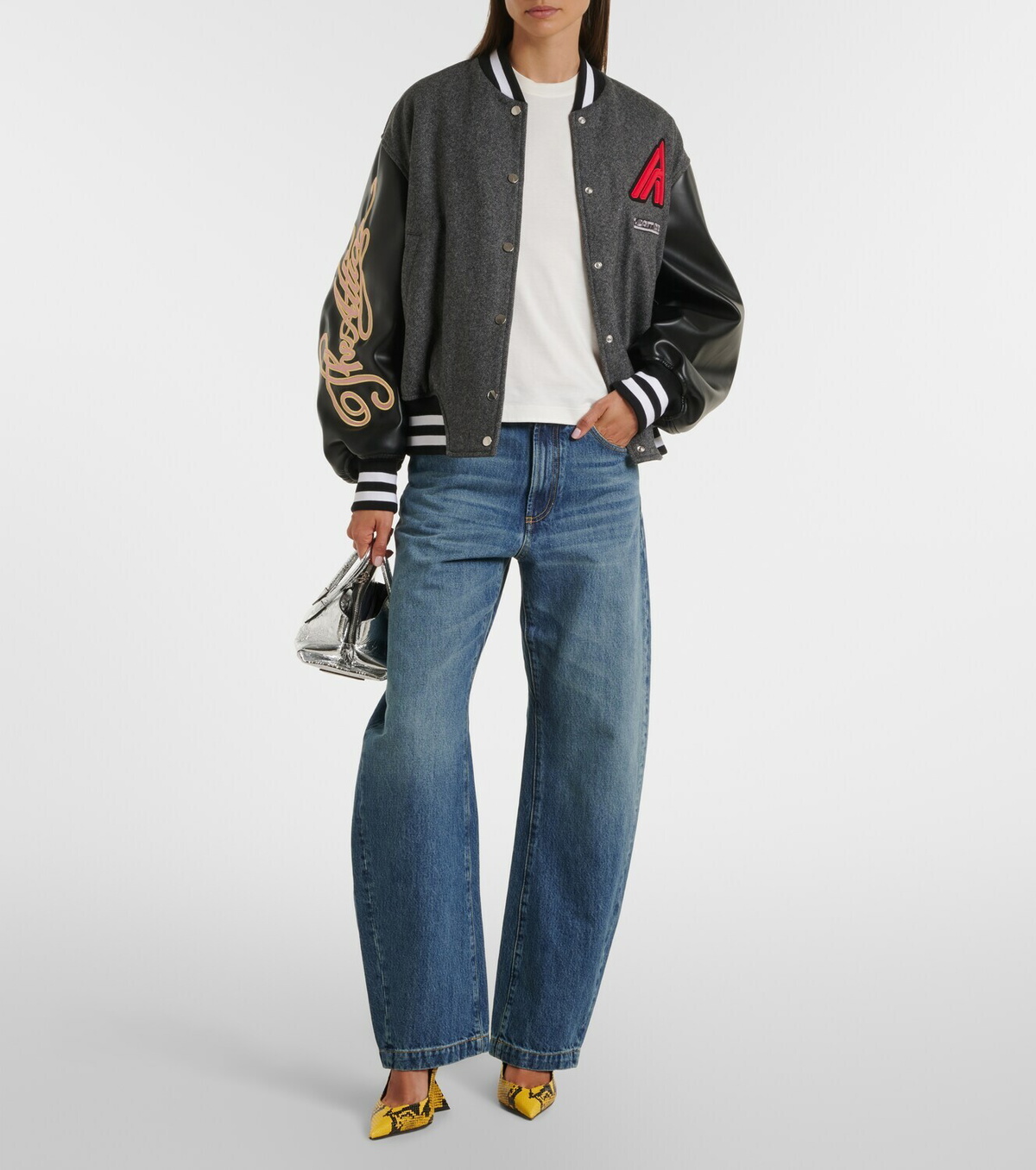 The Attico Mid-rise barrel-leg jeans