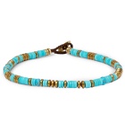 Mikia - Turquoise, Hematite and Gold-Tone Beaded Bracelet - Blue